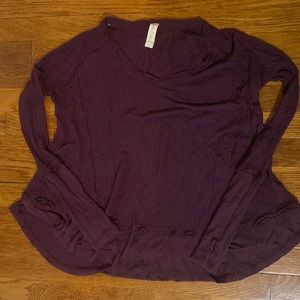 Altar’d State Burgundy Waffle-Knit top Size S